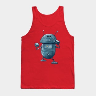 Little Blue Robot Tank Top